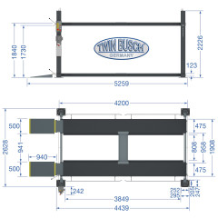Parkovací čtyřsloupový zvedák nostost 3,6 t - 3600 kg (22)